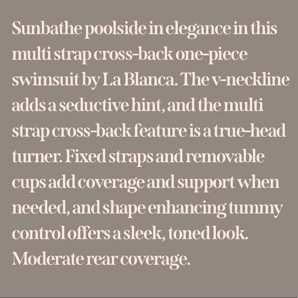 La Blanca Island Goddess Multi Strap Cross-Back One Piece - Picture 12 of 14